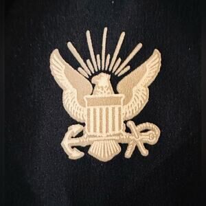 Champion Navy Blue Hooded Windbreaker w/U.S. Navy Emblem on Front Size Lg NEW